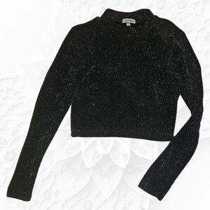 Speechless Glittery Black Knit Top